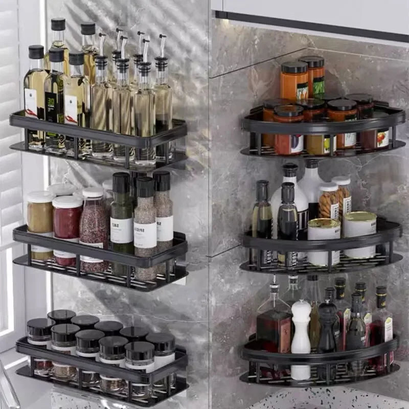 Shower Straight or Corner Shelves; No-Drill Wall Mount