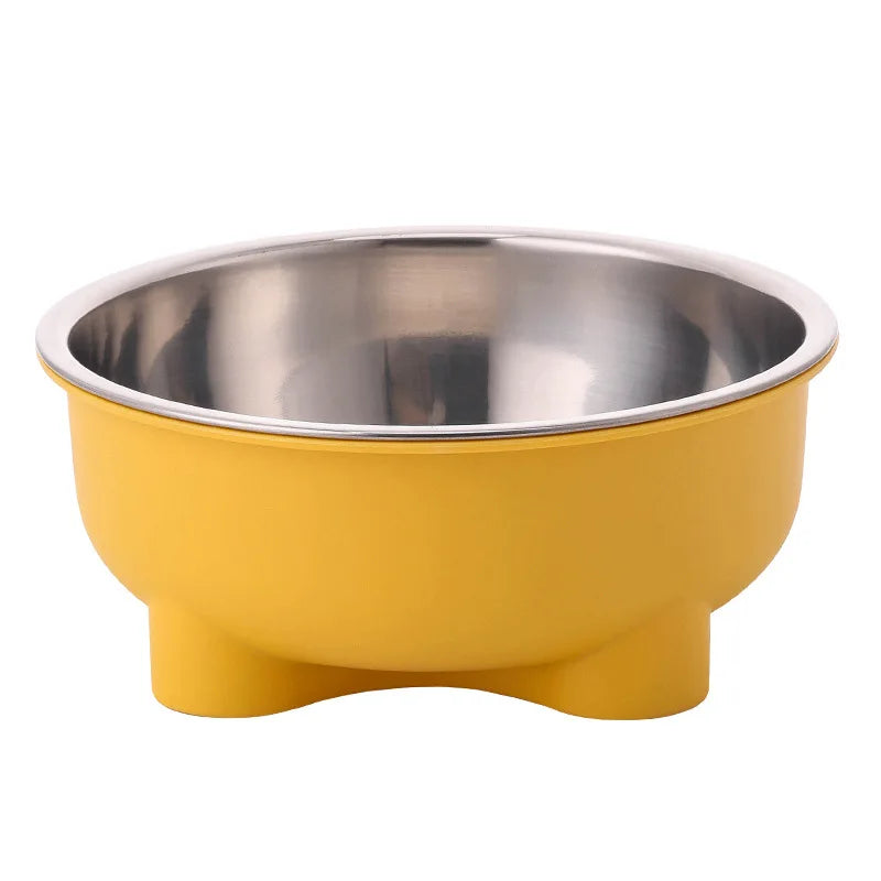 Colored Four-Legged Pet Bowl, Stainless Steel