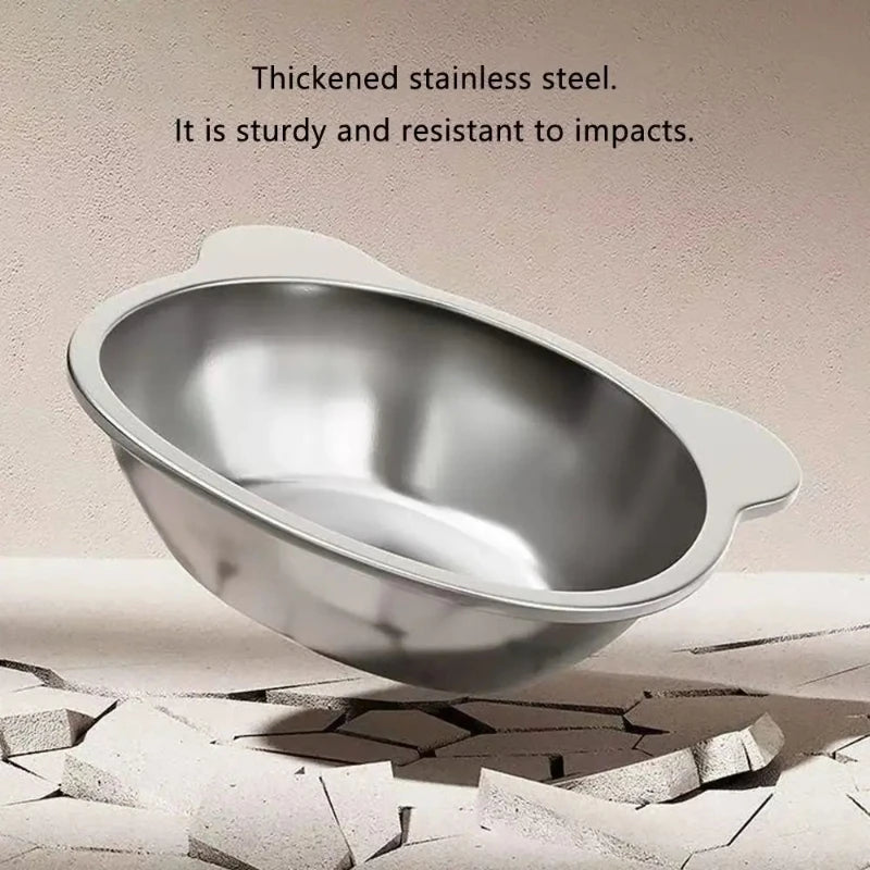 Stainless Steel Cat Bowl; 15° Elevated Design