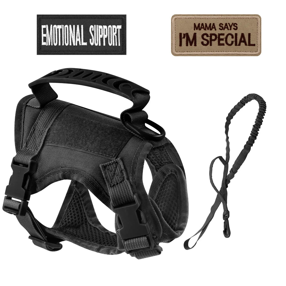 Tactical Nylon Cat Harness Leash Patch Kit for Cats and Small Dogs Vest Military Dog Work Outdoor Training Accessories