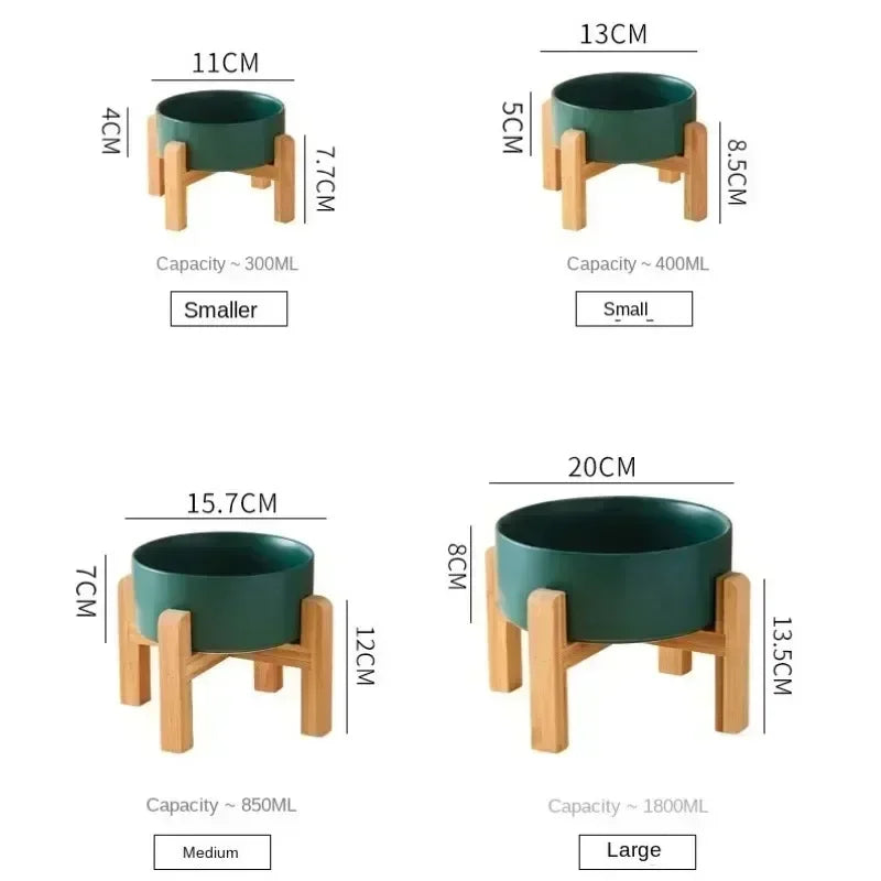 Pet Bowl Ceramic Elevated Food/Water Dish