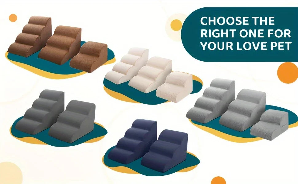 2/3/4 Tier Pet Stairs, Ramp, Washable Cover