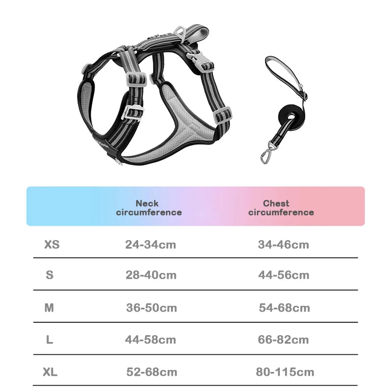 No-Pull, Heavy-Duty Vest Harness; Matching Leash