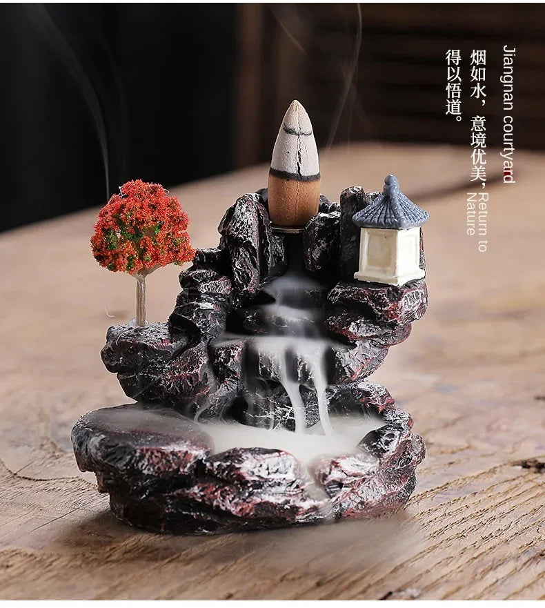 Mountains River Waterfall Backflow Aroma Incense Burner
