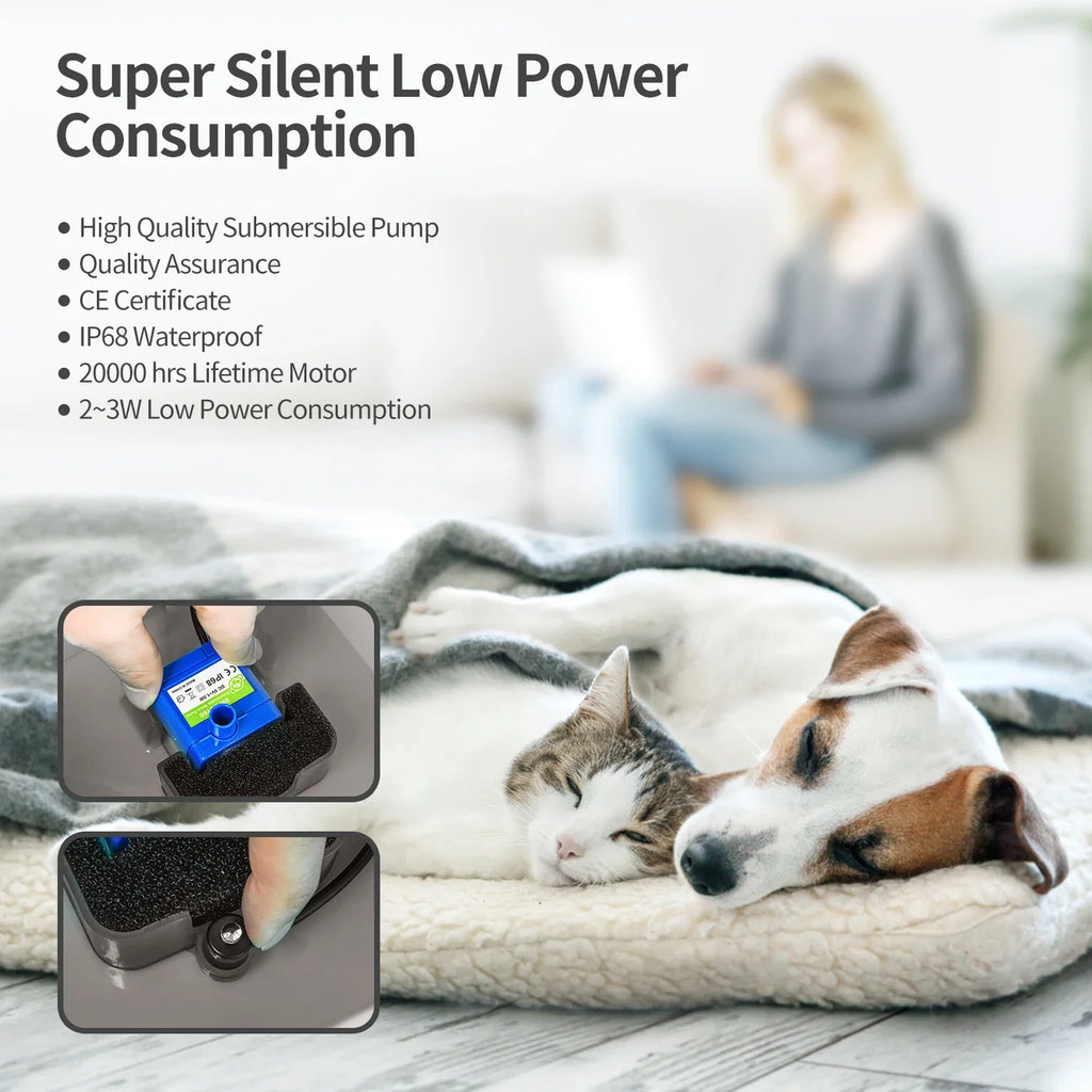 Silent Cat Water Dispenser; LED Lighting,