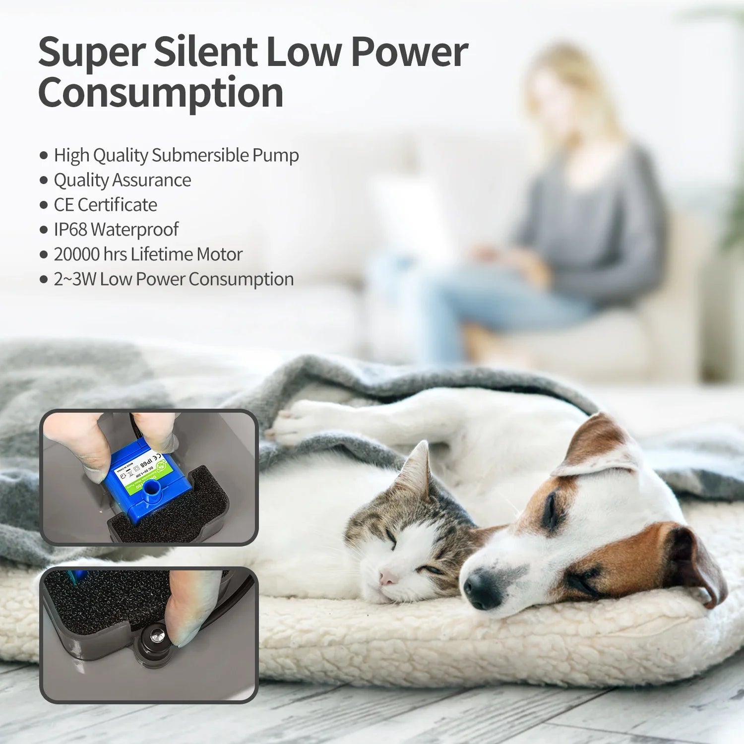 Silent Cat Water Dispenser; LED Lighting,