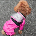 Dog Raincoat Jumpsuit, Transparent Hood, Waterproof