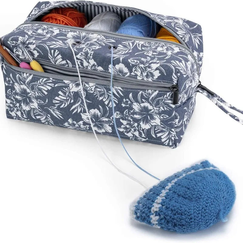Crochet Accessories Organizer Bag With Yarn Holders