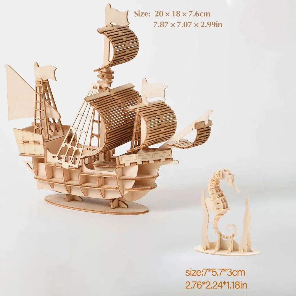 3D Puzzle Model Kit DIY Laser Cut Assembly