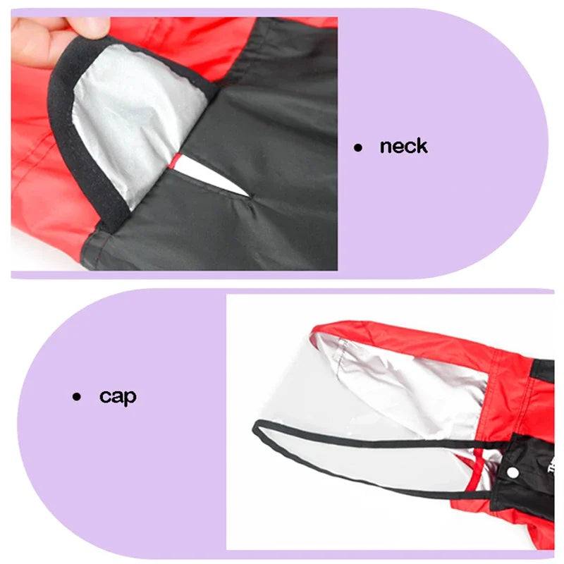 Dog Raincoat Jumpsuit, Transparent Hood, Waterproof