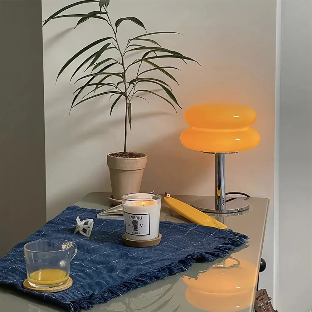 Glass Table Lamp with Atmosphere Trichromatic Dimming