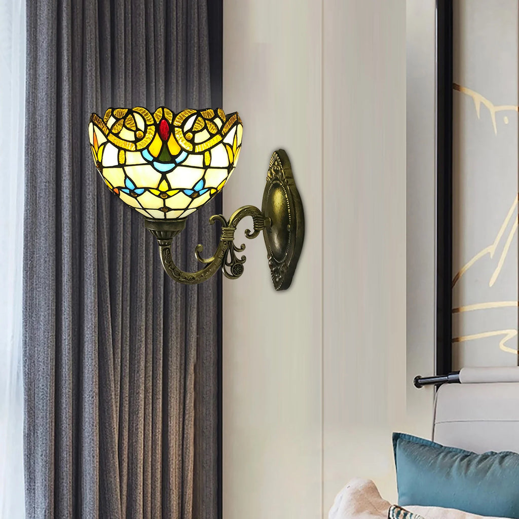 Tiffany Style Glass Dome Wall Lamp