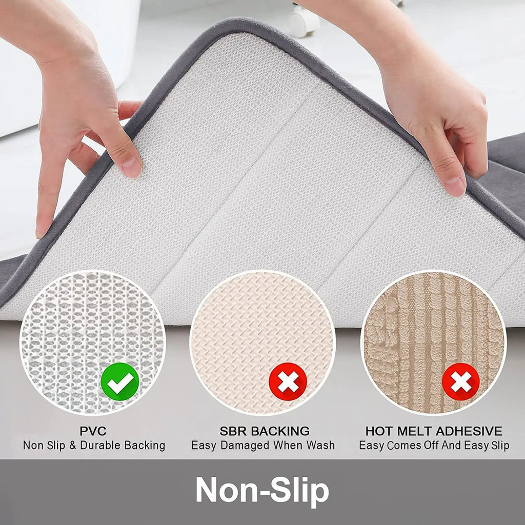 Super Absorbent Bath Mat, Non-Slip Memory Foam