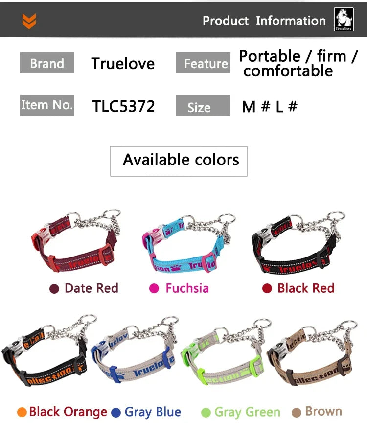 No-Pull Stainless Steel Nylon Dog Training Collar