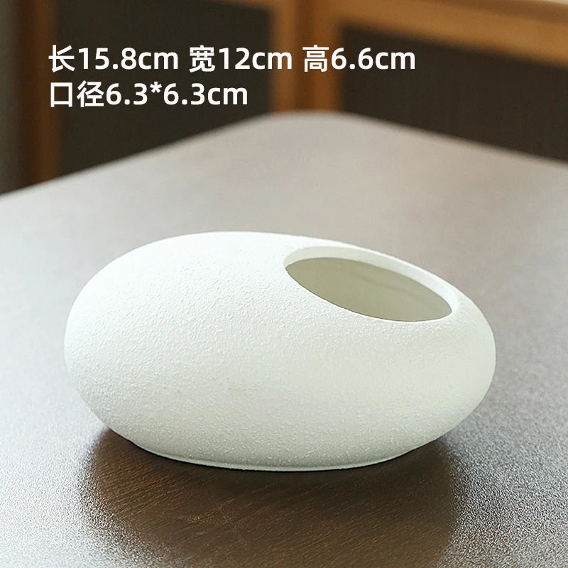 Modern Minimalist Ceramic Pot; 2 Sizes, 2 Colors