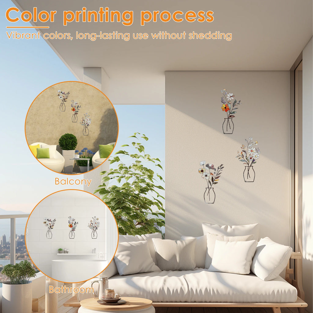 Floral Metal Sculptures Hanging Wall Decor