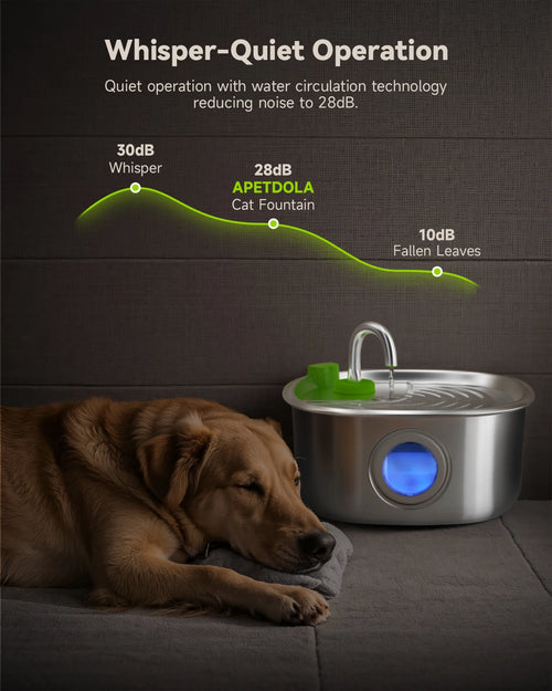 7L Dog Water Fountain, 304 Stainless Steel
