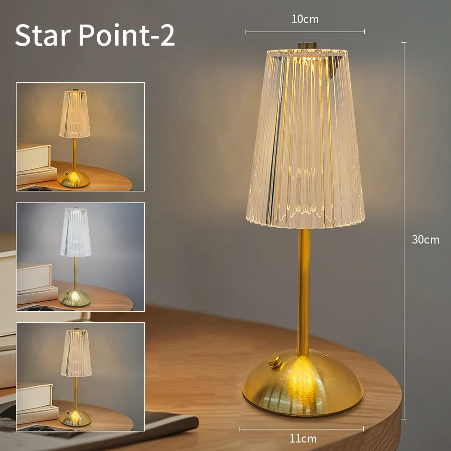 LED Table Lamp, Touch Sensor, Wireless; 4 Styles