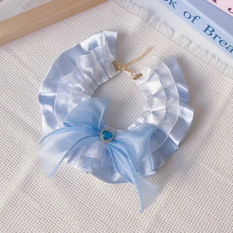 Pet Lace Necklace, Princess Bow Scarf