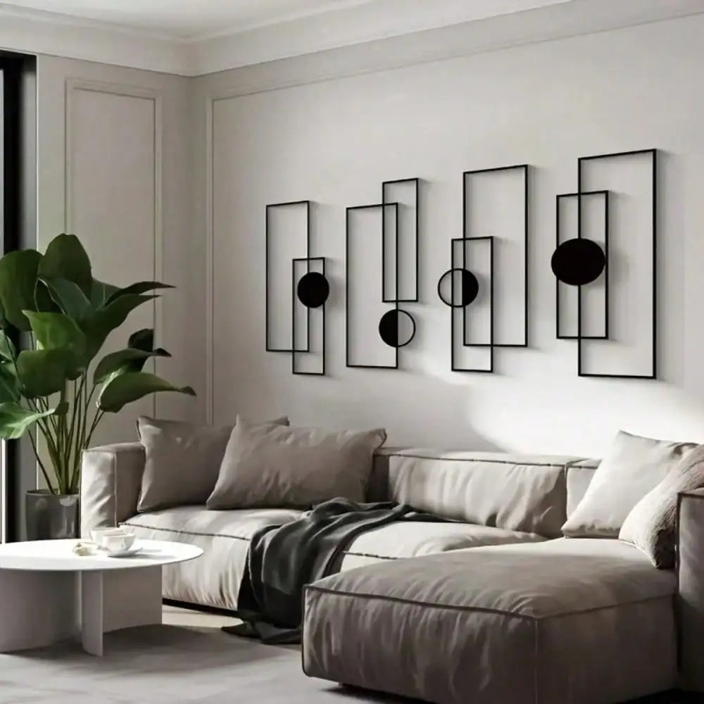 4-Piece Modern Textured Metal Wall Art Set
