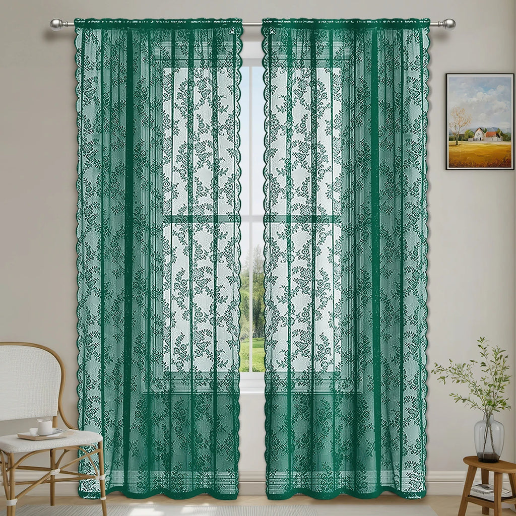 Romantic Lace Sheer Curtain; 8 Colors