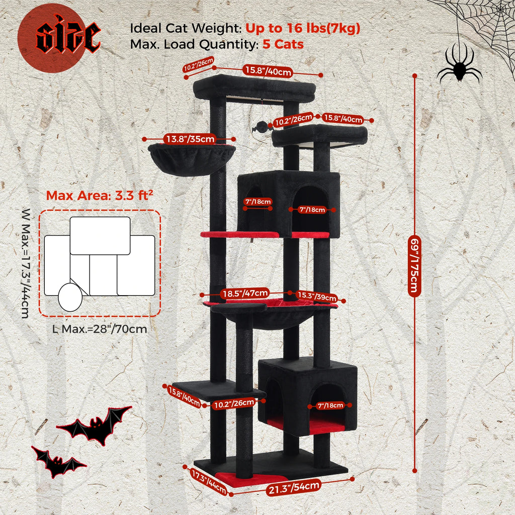 Deluxe Tall Cat Tree for Indoor Cats
