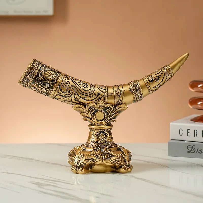 New Modern Art Ornamental Horn with Stand