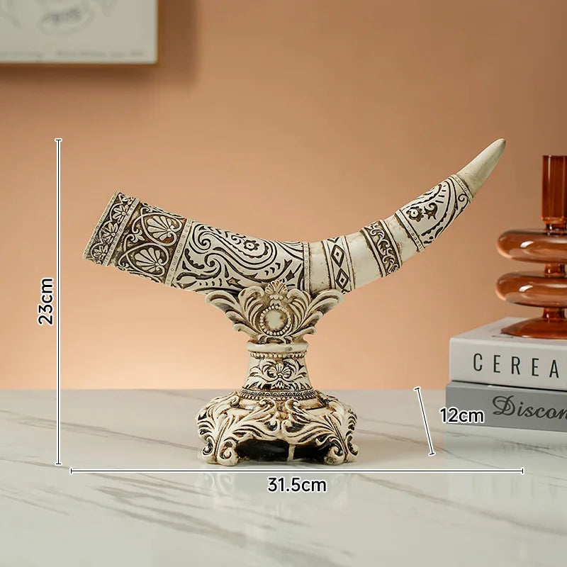 New Modern Art Ornamental Horn with Stand