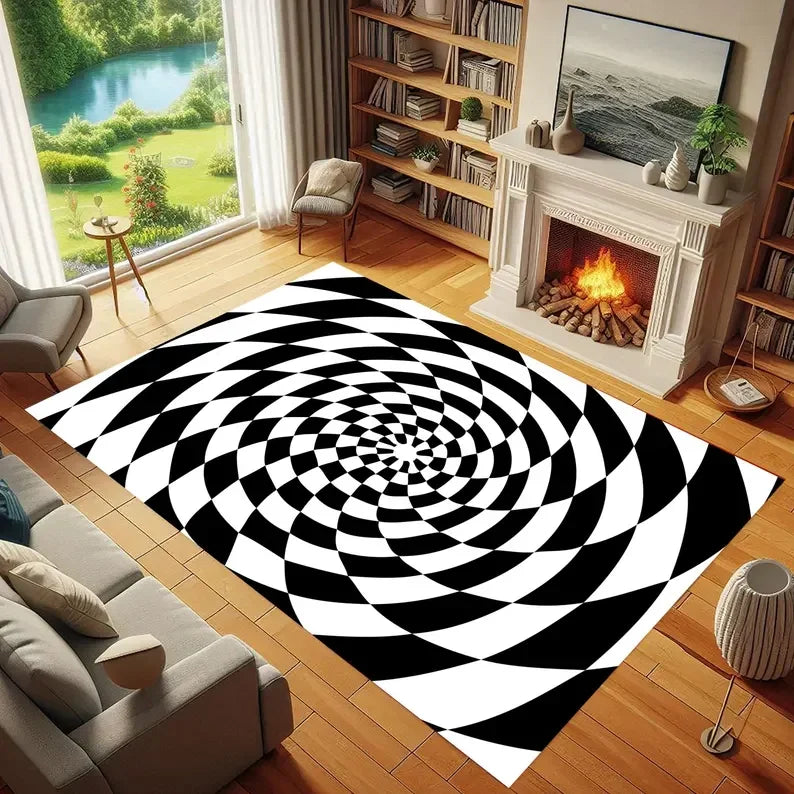 Holographic Floor Art Rug; 7 Designs & 4 Sizes
