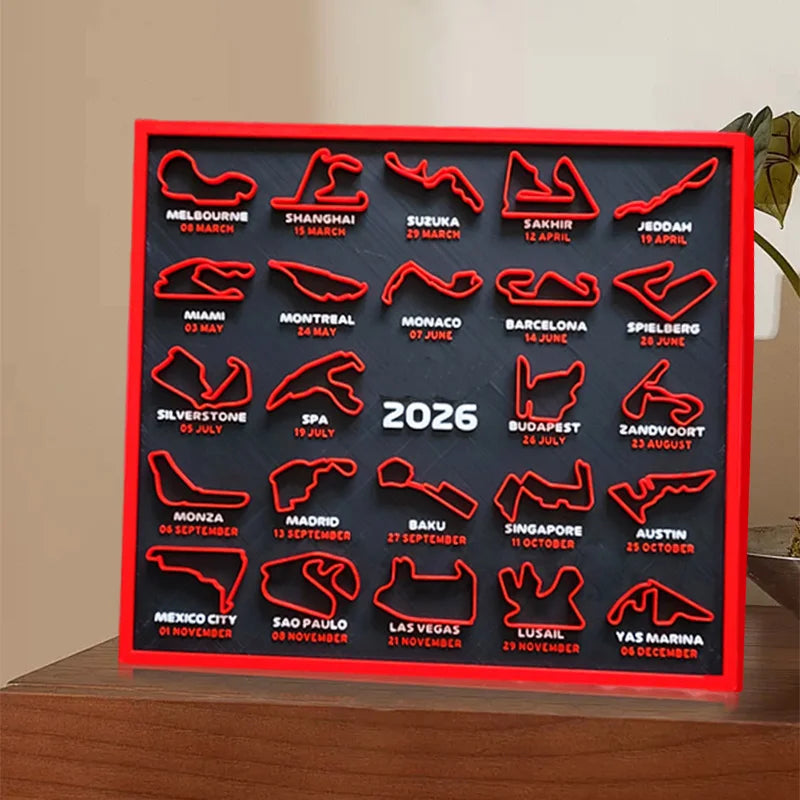 2026 F1 Racing Map Poster Print