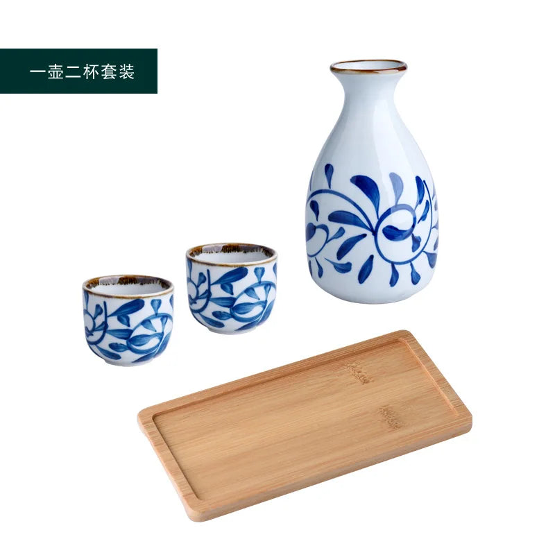 Japanese Ceramic Sake Pot & Cups Set