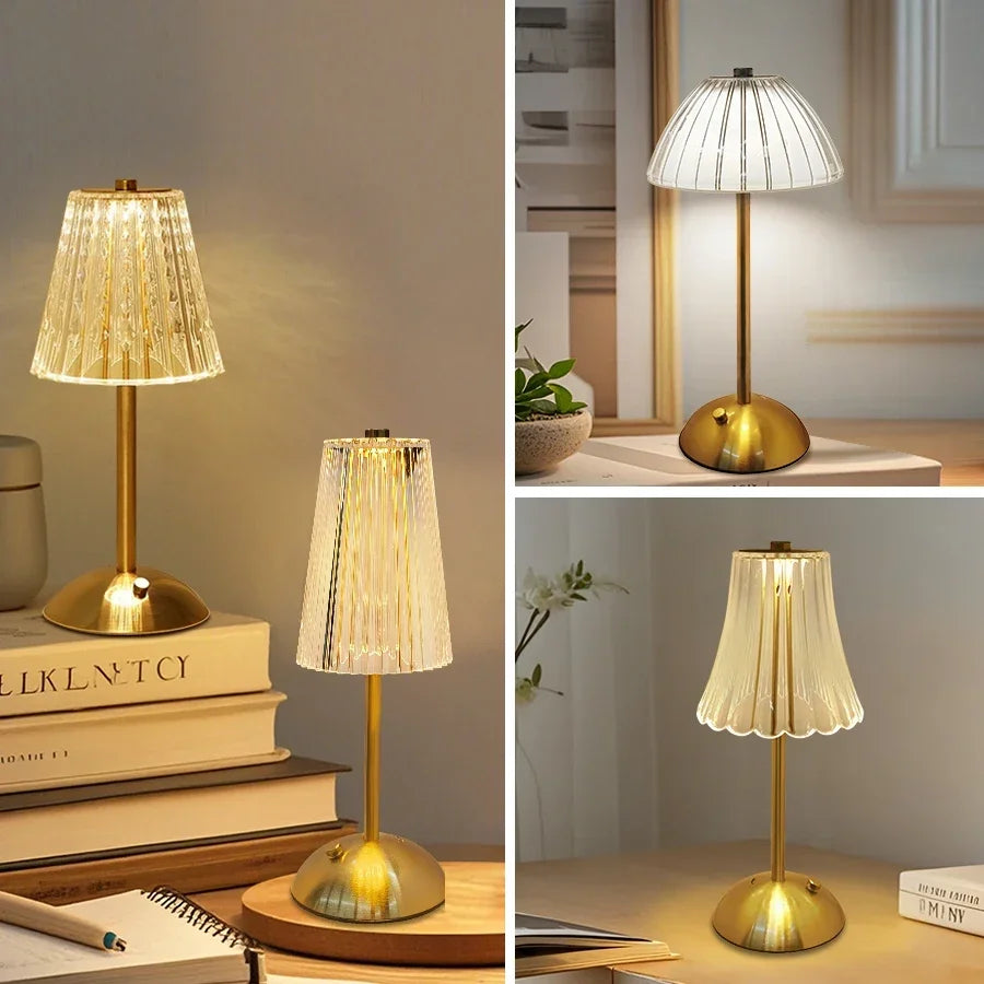 LED Table Lamp, Touch Sensor, Wireless; 4 Styles