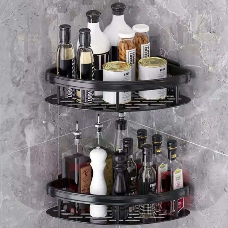 Shower Straight or Corner Shelves; No-Drill Wall Mount