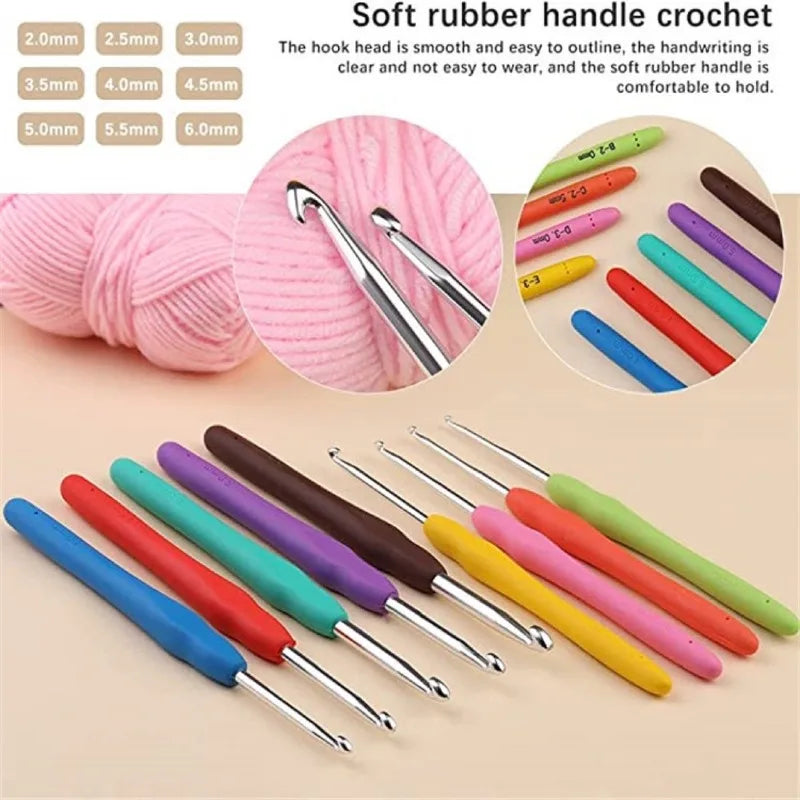 Complete Set of Crochet Knitting Materials; Portable Bag