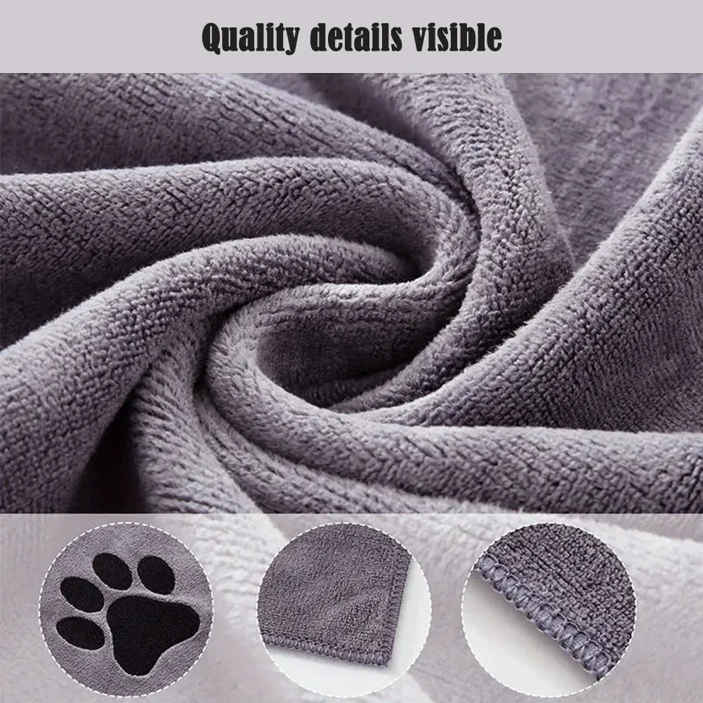 Microfiber Pet Bath Towel Super Soft Absorbent