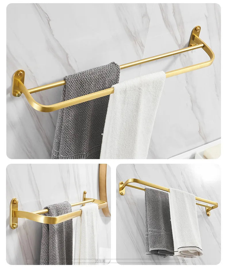 Elegant Brushed Brass Bathroom Accessories