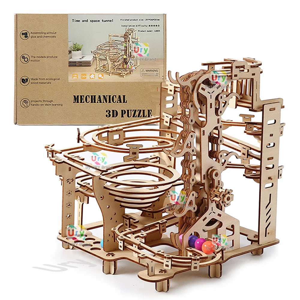 3D Wooden Mechanical Maze Ball Track Kit