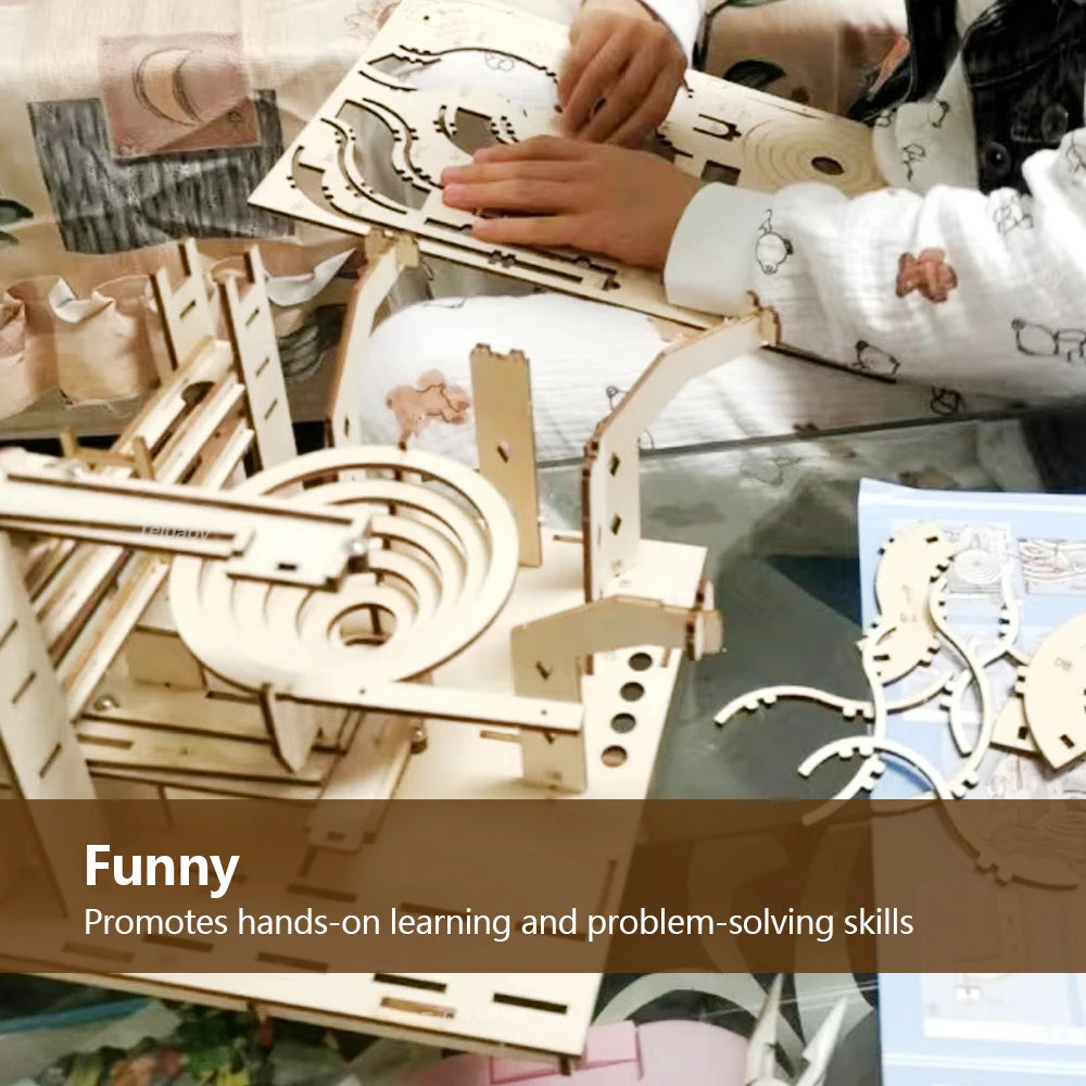 3D Wooden Marble Run Puzzle DIY Kit