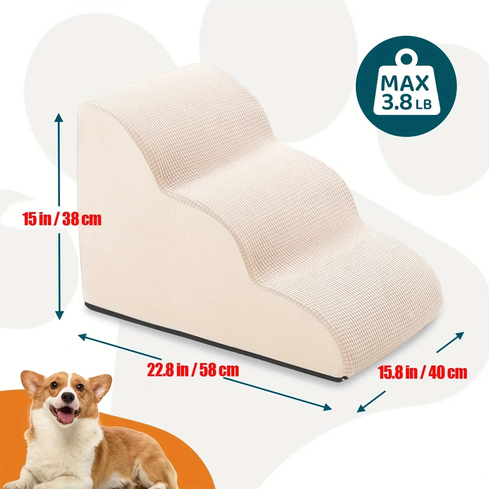 2/3/4 Tier Pet Stairs, Ramp, Washable Cover