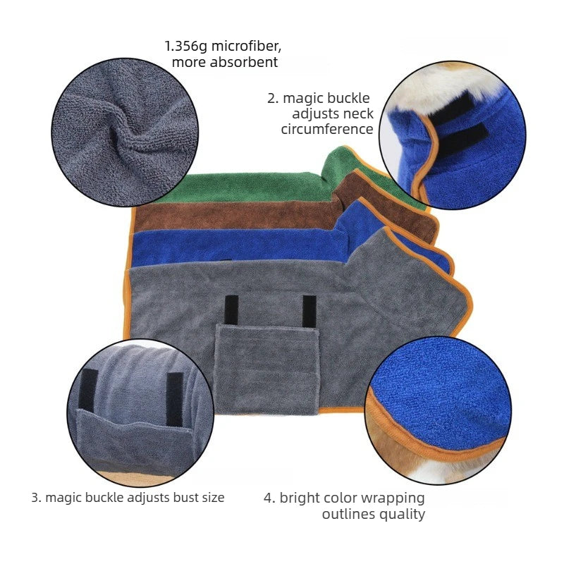Pet Bathrobe, Full Body Drying Towel