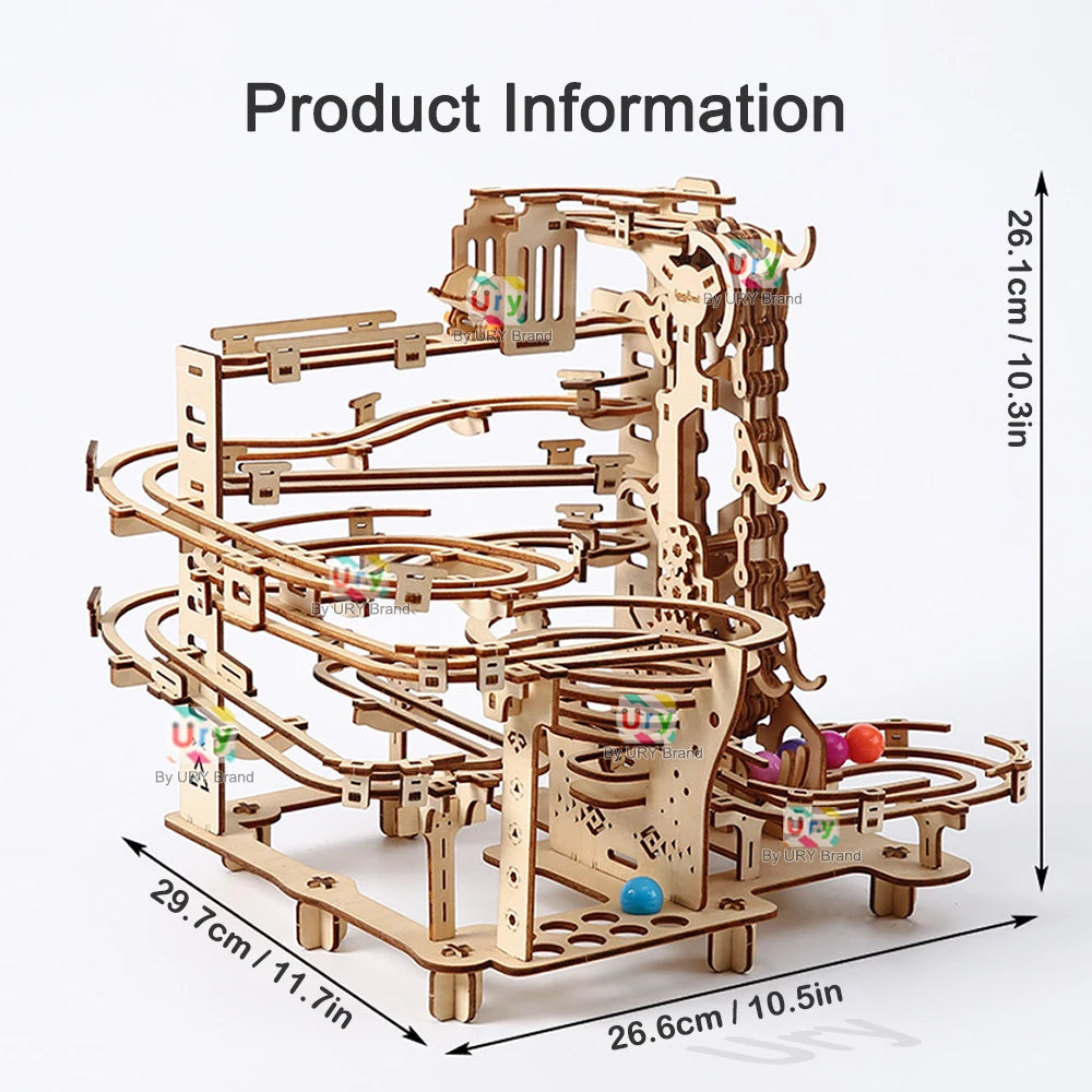 3D Wooden Mechanical Maze Ball Track Kit