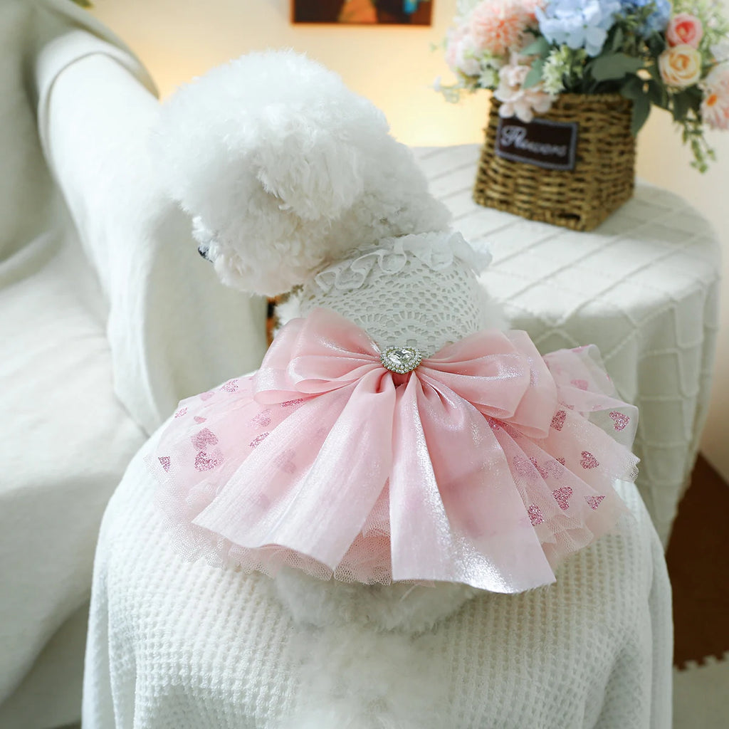 Puff Heart Pink Skirt Wedding/Princess Dress