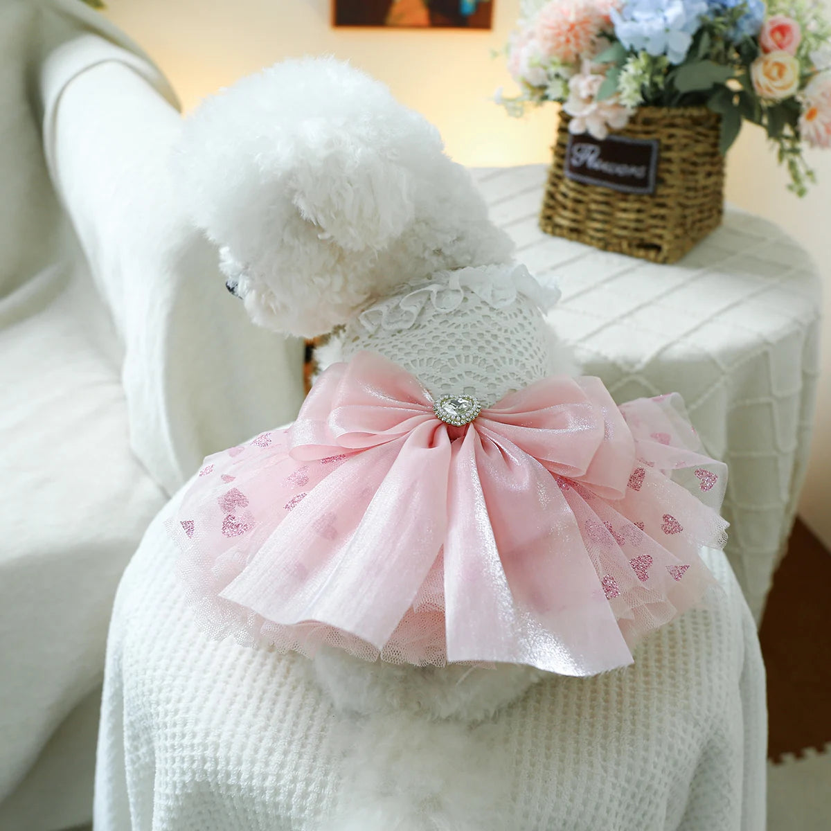 Puff Heart Pink Skirt Wedding/Princess Dress