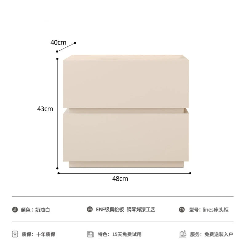 Modern Minimalist Bedside Nightstand; Luxury Decor