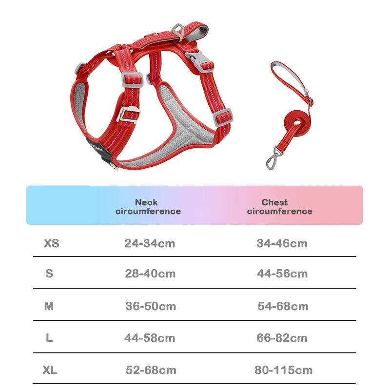 No-Pull, Heavy-Duty Vest Harness; Matching Leash