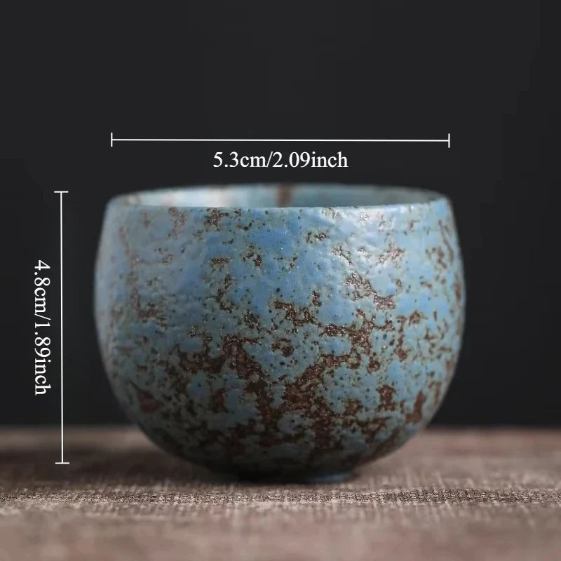 Japanese Ceramic Stoneware Tea Cup; Handmade Vintage
