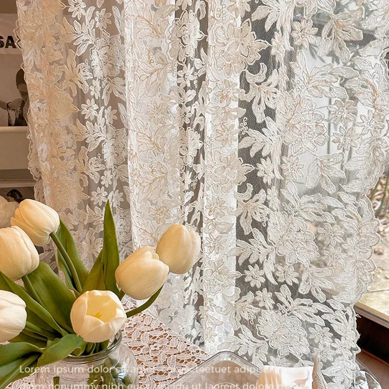French Style Romantic Lace Tulle Window Coverings
