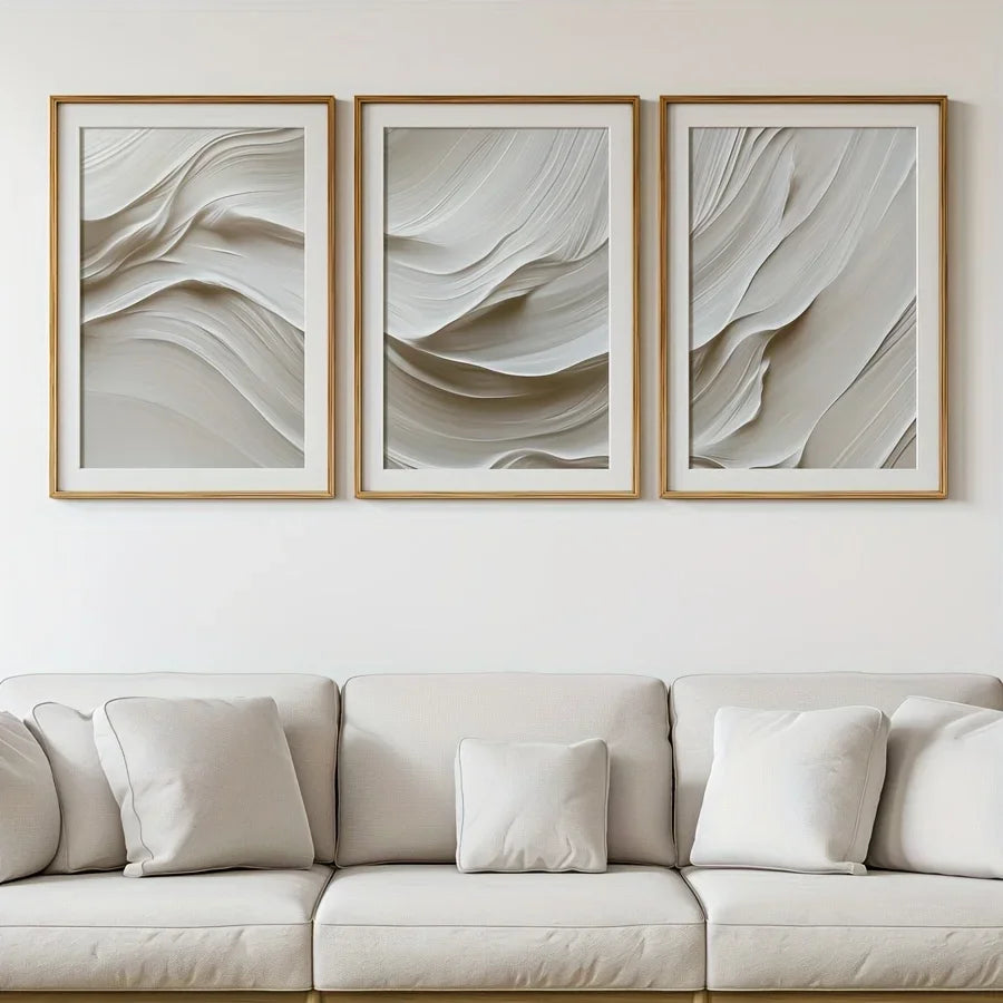 3pcs/set Neutral Wave Abstract Canvas Print