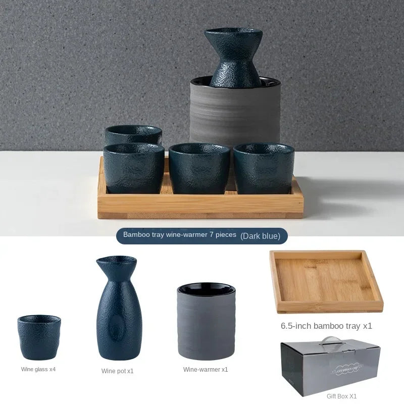 Handmade Japanese Style Sake Warmer & Cups