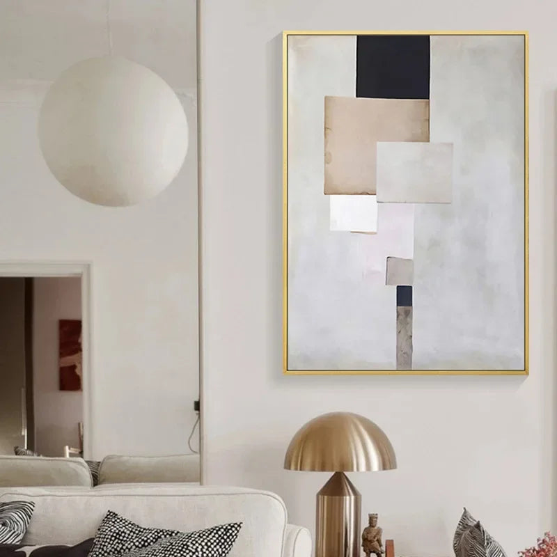 Minimalist Industrial Style Modern Abstract Canvas Artwork.
